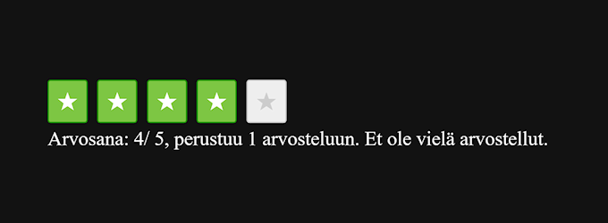 Arvosana: 4/5. Perustuu 1 arvosteluun. Et ole vielä arvostellut.